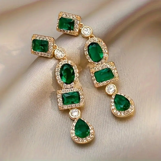 Gold Smaragd Multi-Shape Ohrhänger