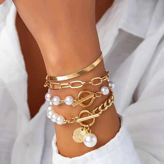 Premium Layered Perlenarmband Set