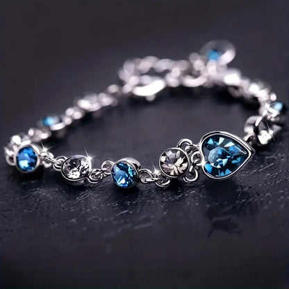 Ocean Herz Glow Armband | Weiß Gold