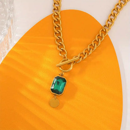 Gold Smaragd Chain Halskette