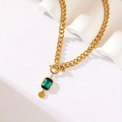 Gold Smaragd Chain Halskette