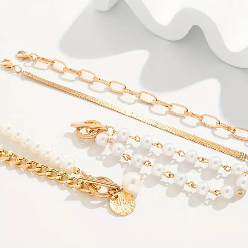 Premium Layered Perlenarmband Set