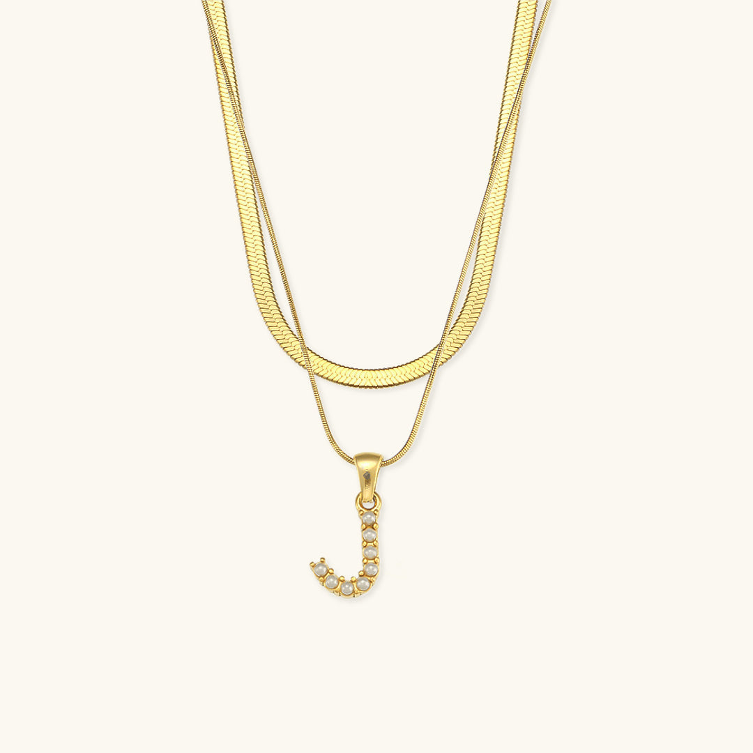Fiona Layered Gold Initial Letter Halskette