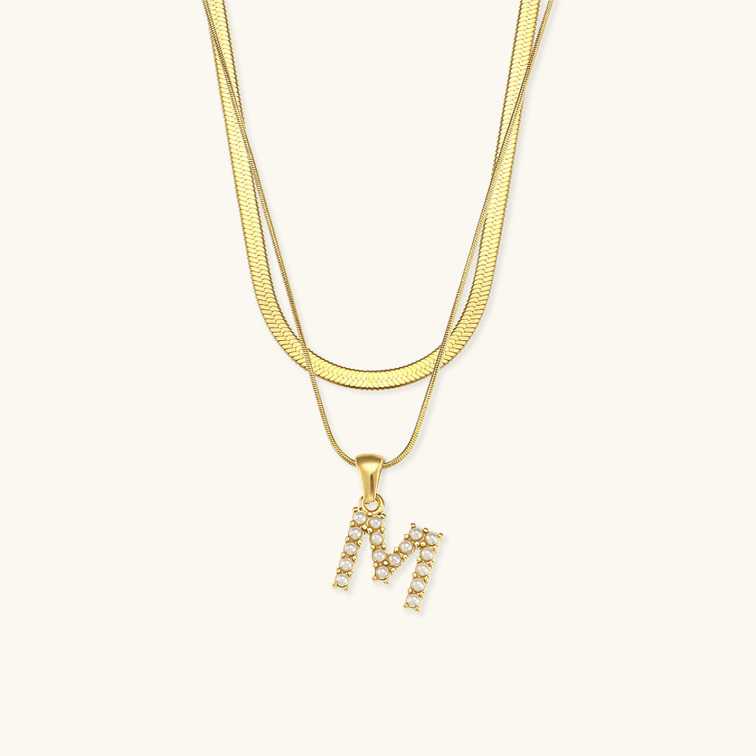 Fiona Layered Gold Initial Letter Halskette