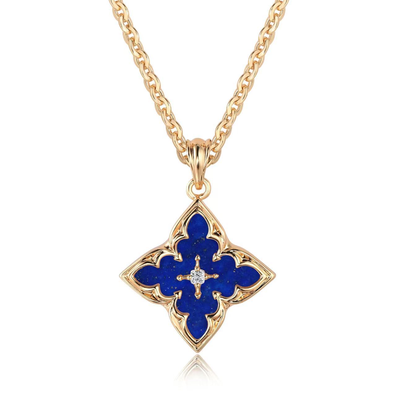 Brown Clover Pendant Halskette | Gold