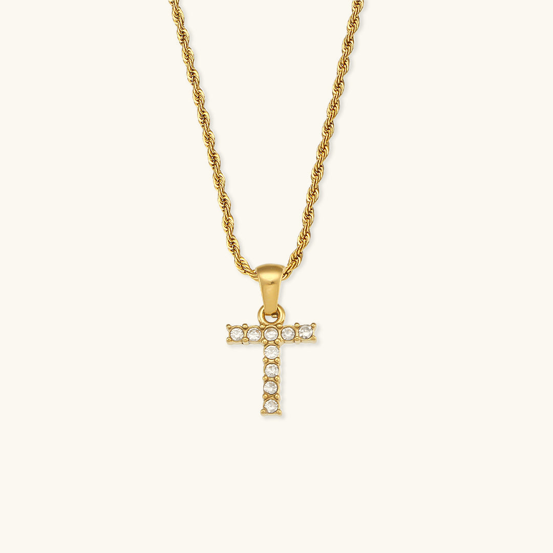 Maeve Letter Initial Diamant Halskette