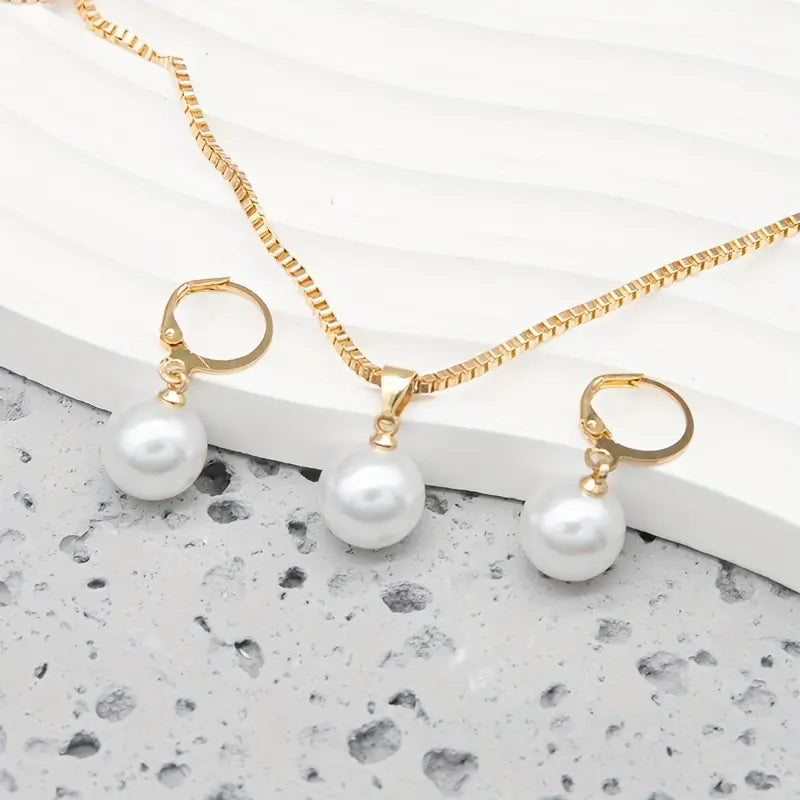 Elegant Graceful Perlenhalskette Set