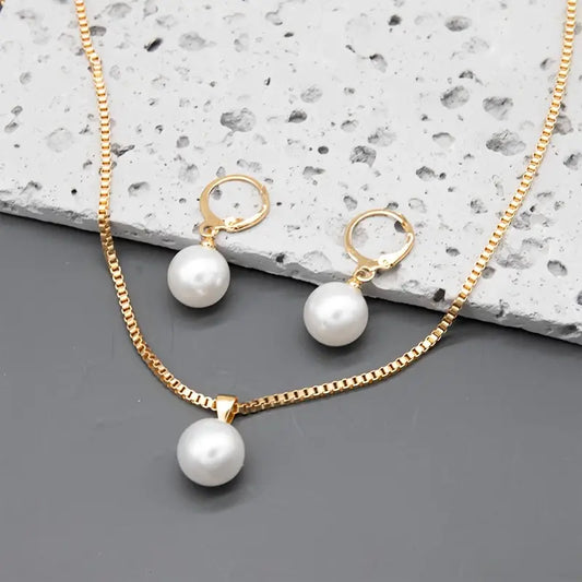Elegant Graceful Perlenhalskette Set